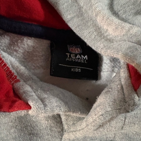 NFL Gray and Navy Kids Hoodie with Red Accents Patriots - Picture 2 of 3